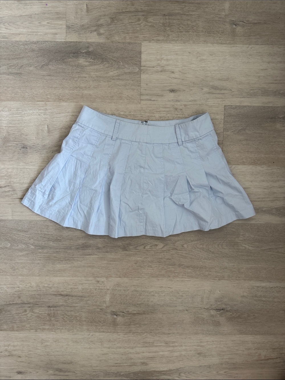 Light Blue pleated Mini Skirt
